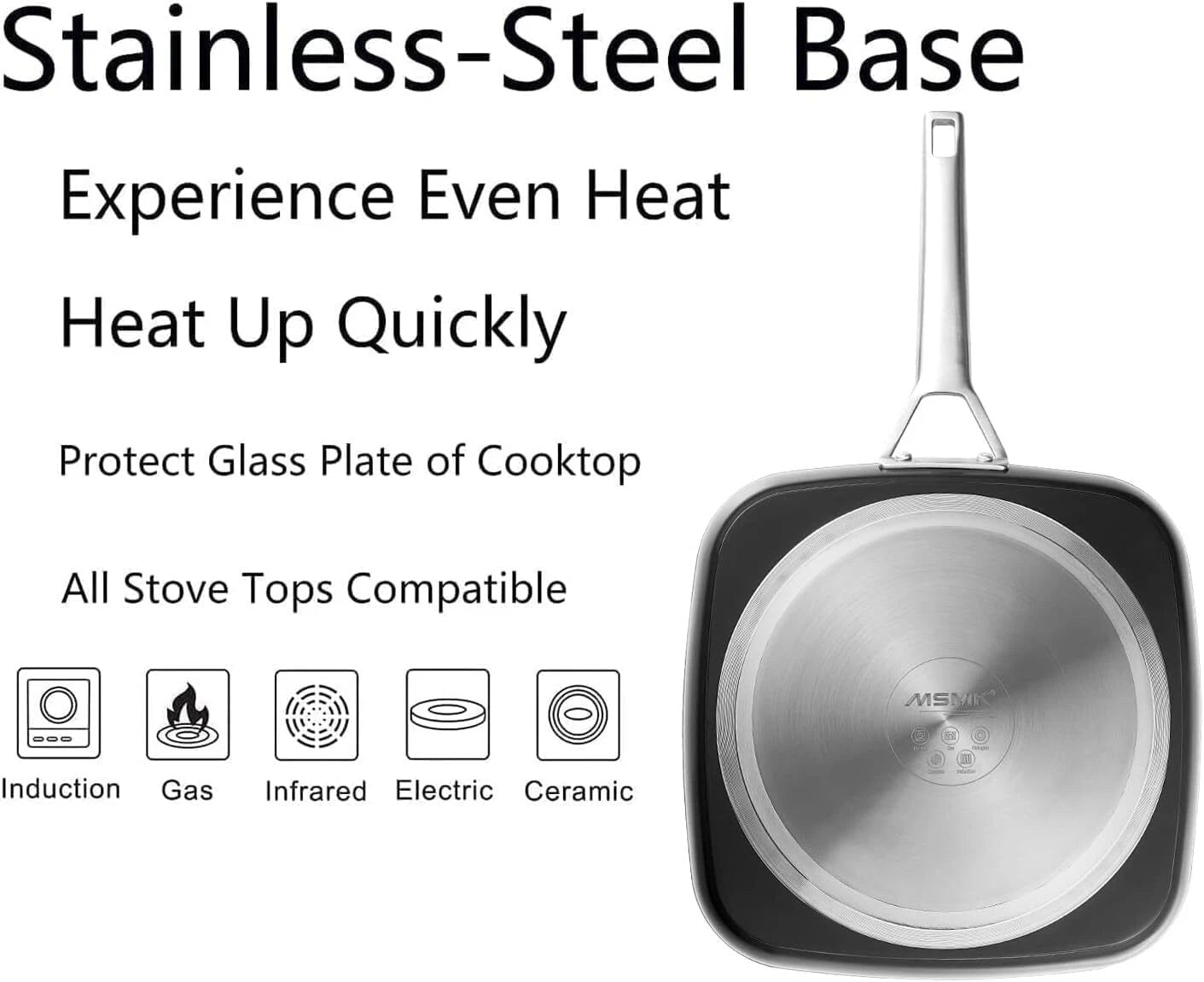 Square baking dish (with lid)ceramic non-stick baking dish,suitable for all hobs 07FC0E-D4 - KOEEK