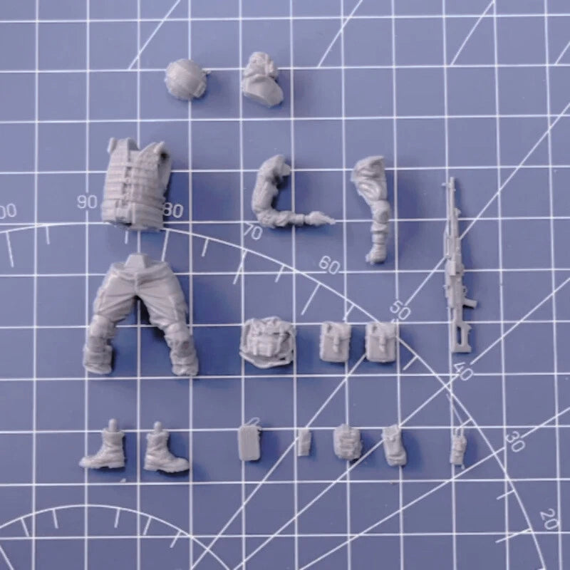 1/35 Resin Figure Model Kit Modern Infantry Machine Gunner Unassembled Unpainted 07FC0E-D4 - KOEEK