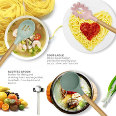Silicone Cooking Utensils Set - 446°F Heat Resistant Silicone Kitchen Utensils 07FC0E-D4 - KOEEK