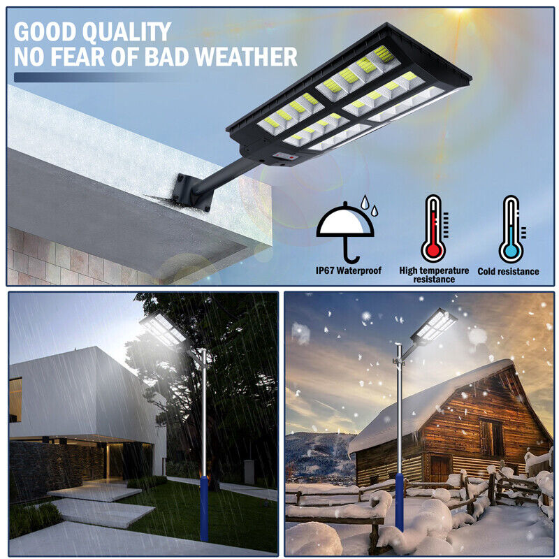 ny 1200W LED Luz Solar Para Exterior Con Sensor De Movimiento Jardin Patio Lampara