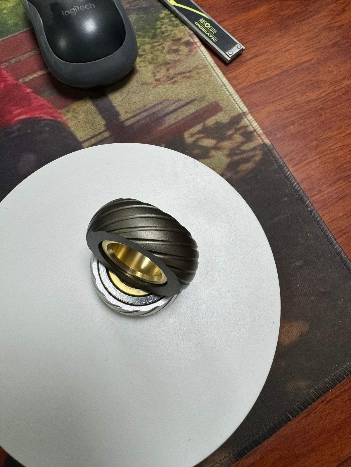 EDC Sliders Fidget Spinner Rings Toys Stress Relief Magnetic Metal Rough Ratchet 07FC0E-D4 - KOEEK