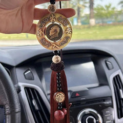 Leader Portrait Hanging Pendant Car Rearview Mirror Copper Plated Amulet 07FC0E-D4 - KOEEK
