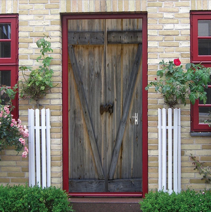 Ancient Egypt 3D Rustic Barn Door Sticker Decal Self-adhesive Wrap Mural 07FC0E-D4 - KOEEK