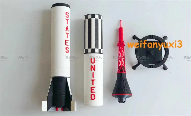 1/72 Scale Mercury-Redstone Carry Rocket Spacecraft Painted Model Toys Gifts 07FC0E-D4 - KOEEK