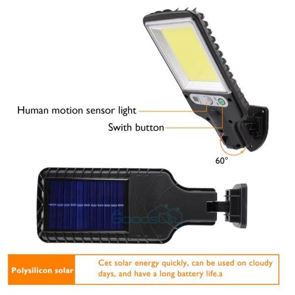 ny 1200000lm LED Solar Flood Light Security Bevægelsessensor Udendørs Yard Street Wall