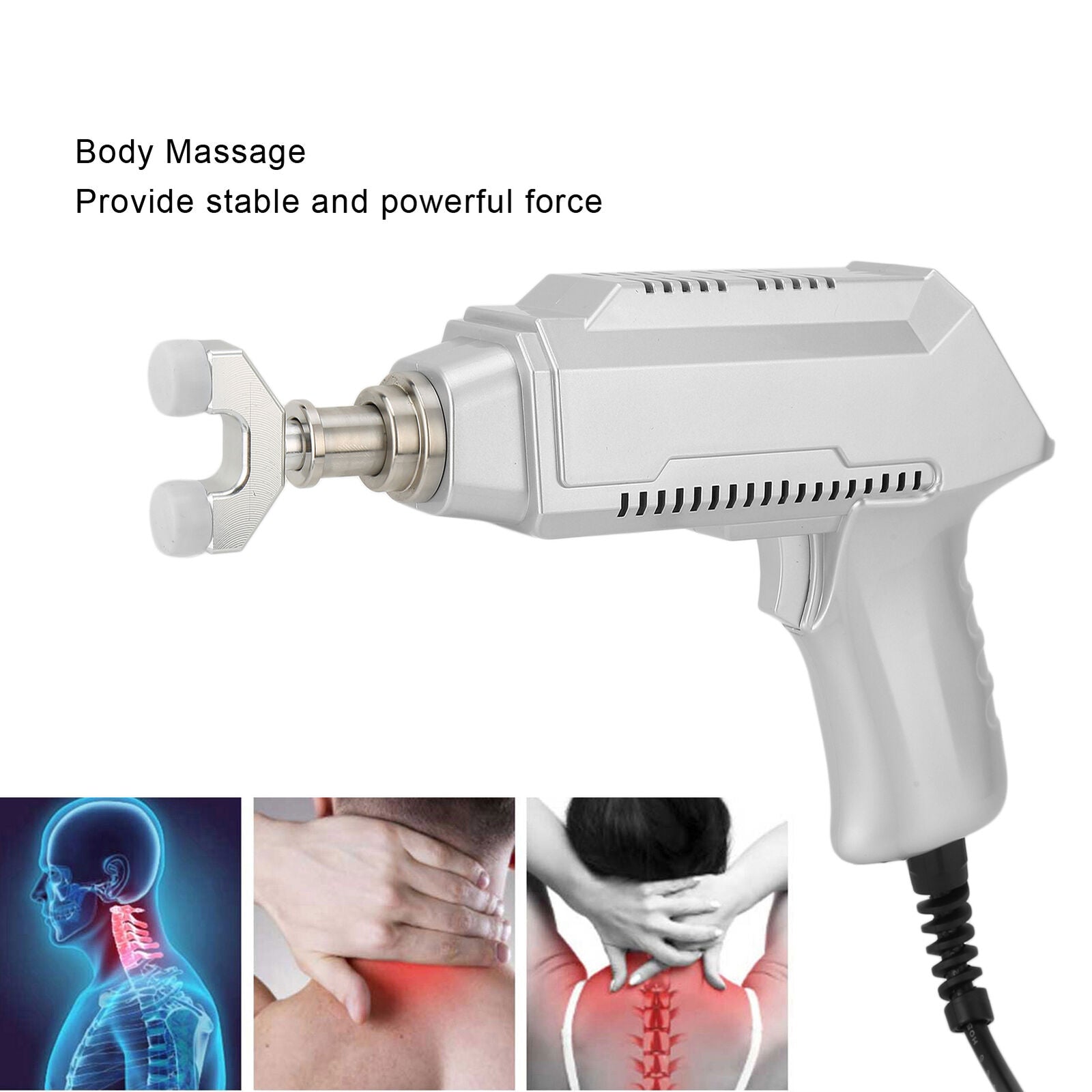 new Electric Spinal Chiropractor Massager Corrector Gun For Relaxation(EU Plug) HGF koeek - KOEEK