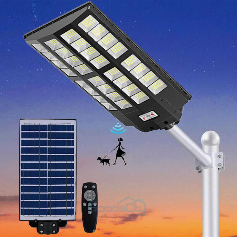 ny 1200W LED Luz Solar Para Exterior Con Sensor De Movimiento Jardin Patio Lampara