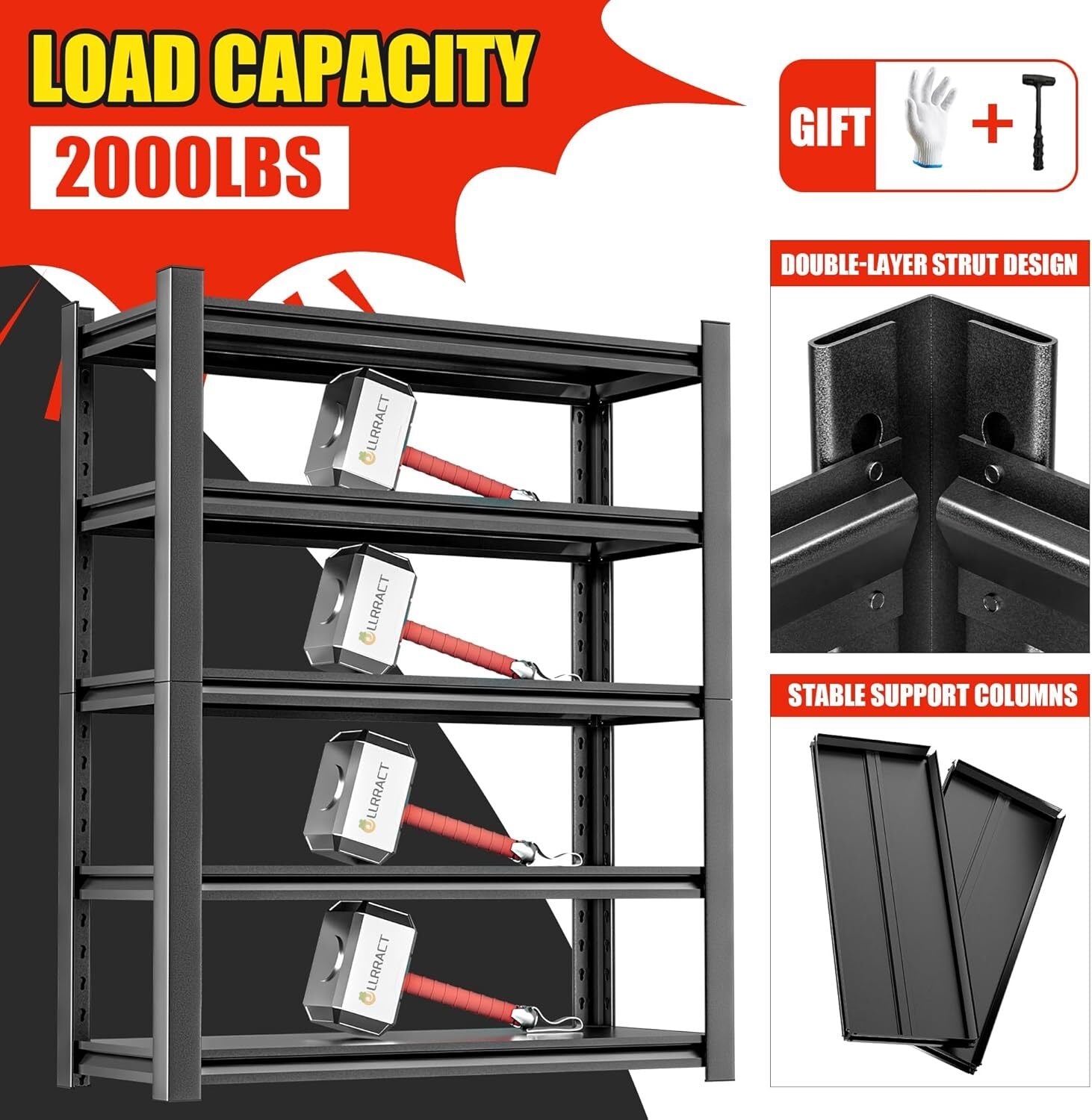 new Storage Shelves Garage Shelving Heavy Duty - 72''H 16"D x36"W x72"H