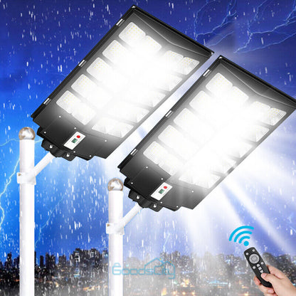 new 990000000000LM 1000W Watts Commercial Solar Street Light Parking Lot Road Lamp