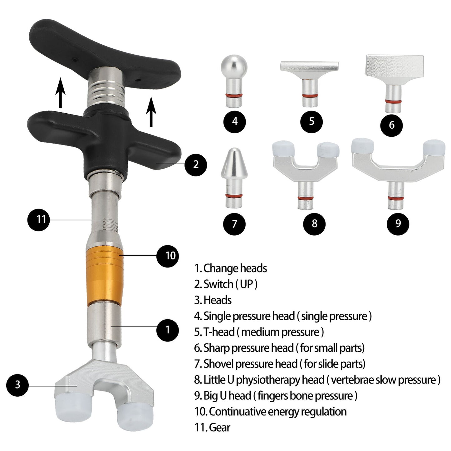 new Manual Spinal Massager Portable Chiropractic Adjustment Tool Adjuster With 6 koeek - KOEEK