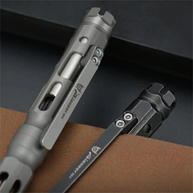 Titanium Ballpoint Pen Bolt Action Signing Writing Pen Business Office EDC Gift 07FC0E-D4 - KOEEK