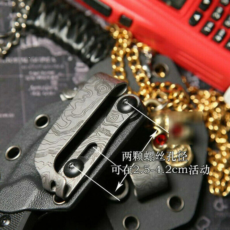 EDC Protective Clip Titanium Alloy Back Clip Pocket Clip Outdoor Pocket Tools 07FC0E-D4 - KOEEK