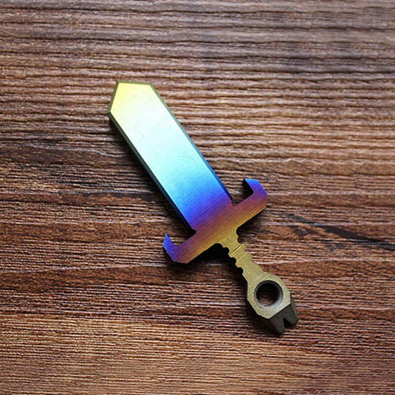 Titanium Alloy Necklace Pendant Crowbar Zipper Head outdoor Keychain EDC Tool 07FC0E-D4 - KOEEK
