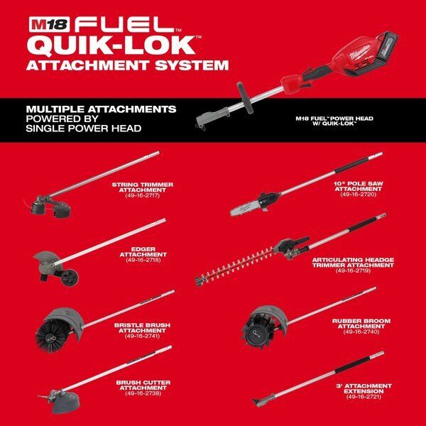 nyt Milwaukee Tool 49-16-2741 23 In. Børstetilbehør til M18 Fuel Quik-Lok