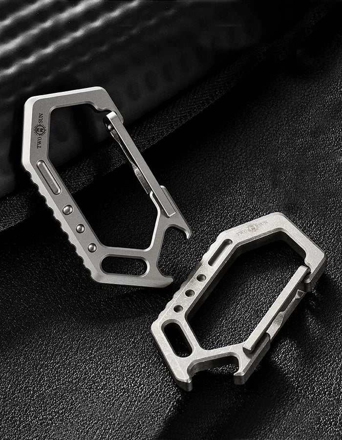 EDC Titanium Keychain Carabiner Car Keys Holder Organizer w/ Bottle Opener Tool 07FC0E-D4 - KOEEK