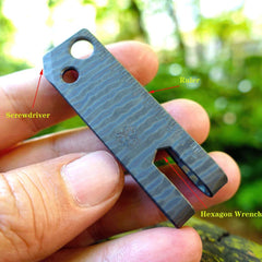 Titanium Money Clip Metal Pocket Holder Wallet Credit Card w/ Ruler Wrench Tool 07FC0E-D4 - KOEEK