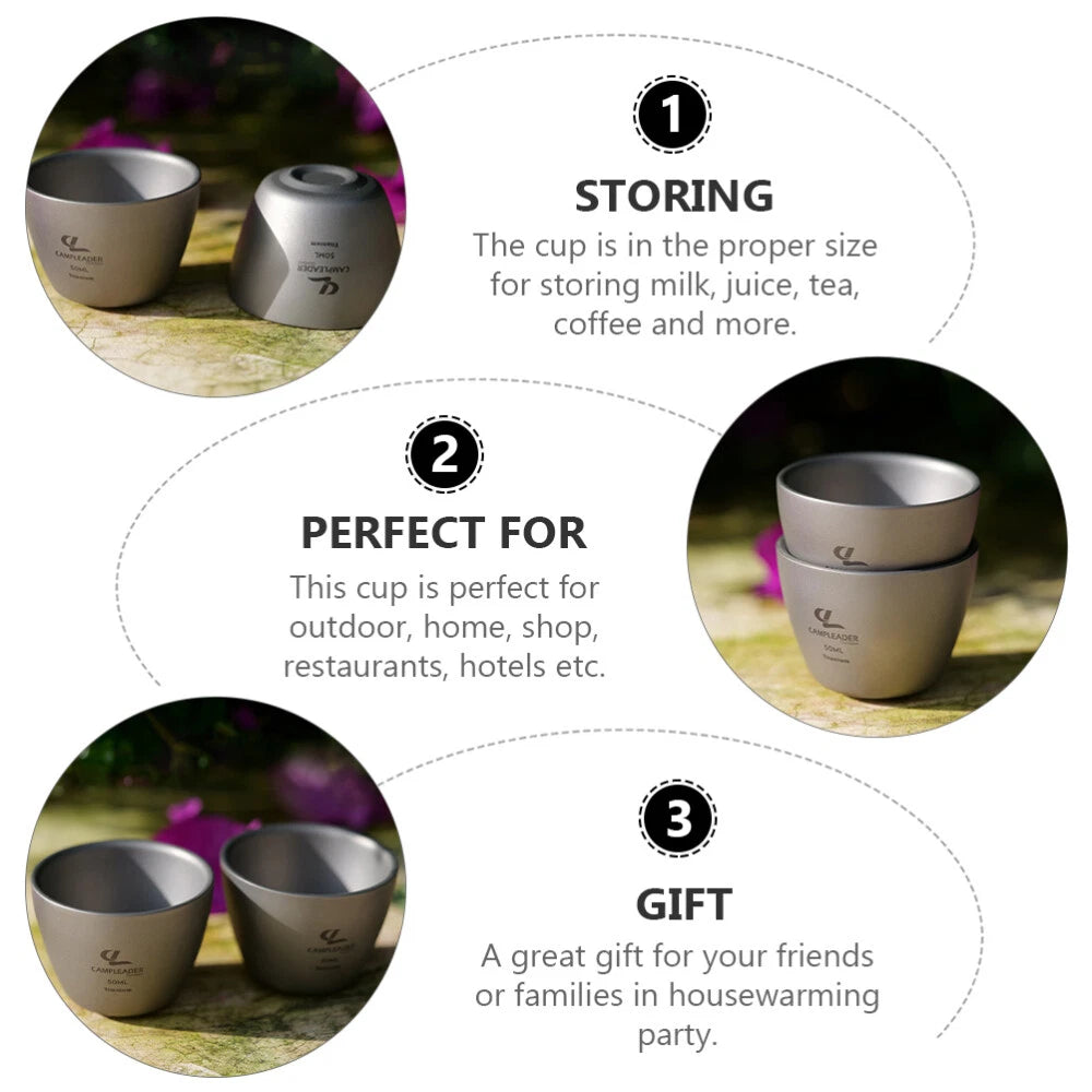 Titanium Outdoor Tea Set Travel Coffe Mug Portable Coffee Cup EDC Gifts 07FC0E-D4 - KOEEK