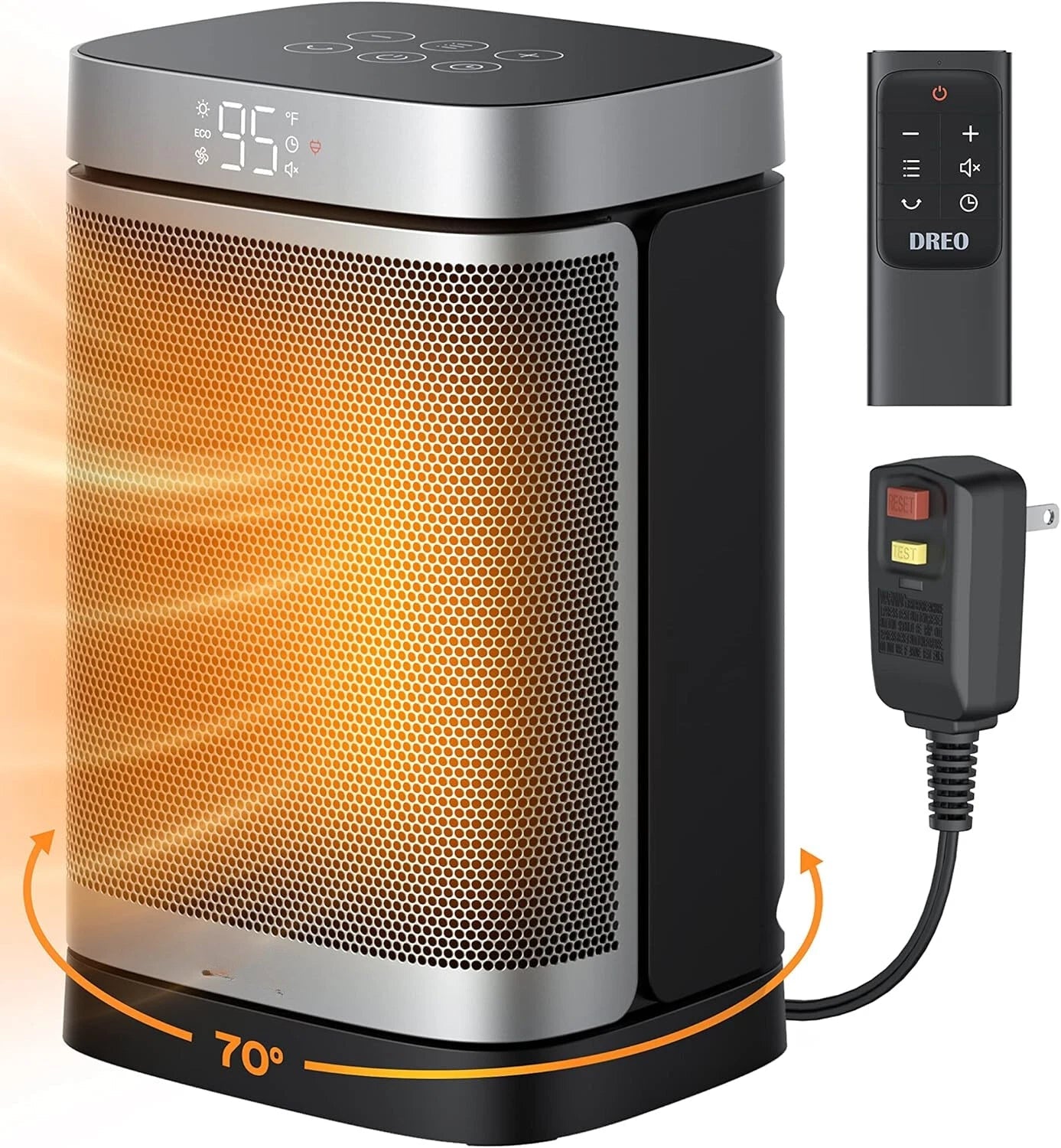 Bathroom and Indoor Space Heater,Portable Heater,1500 Watt Safe & Quiet 5 Modes 07FC0E-D4 - KOEEK