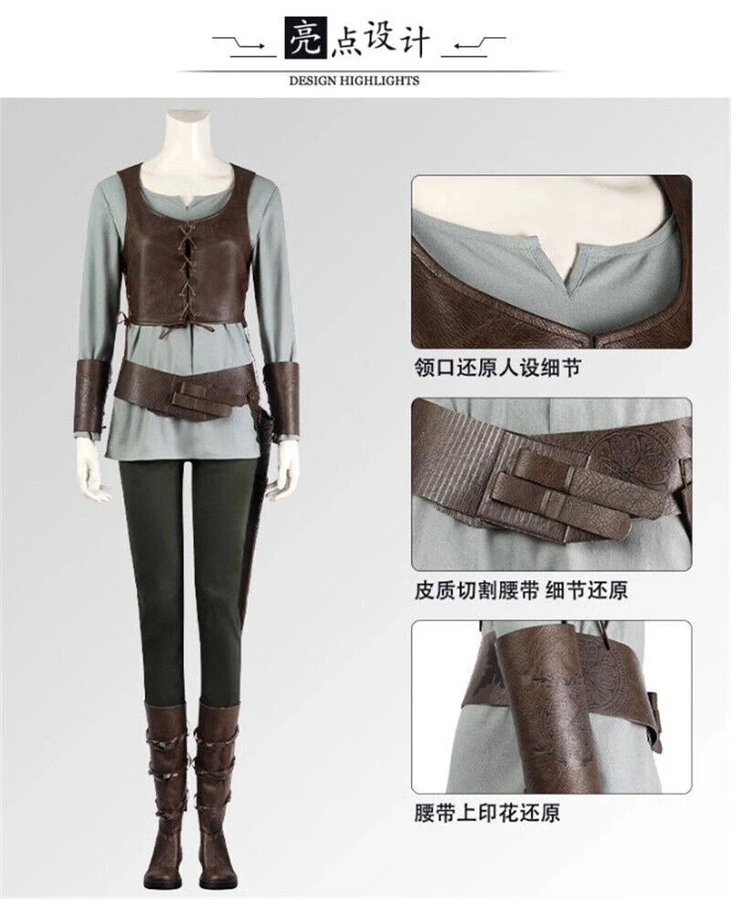 The Witcher 3：Wild Hunt Cirilla Fiona Elen Riannon Cosplay Costume Full Set Suit 07FC0E-D4 - KOEEK