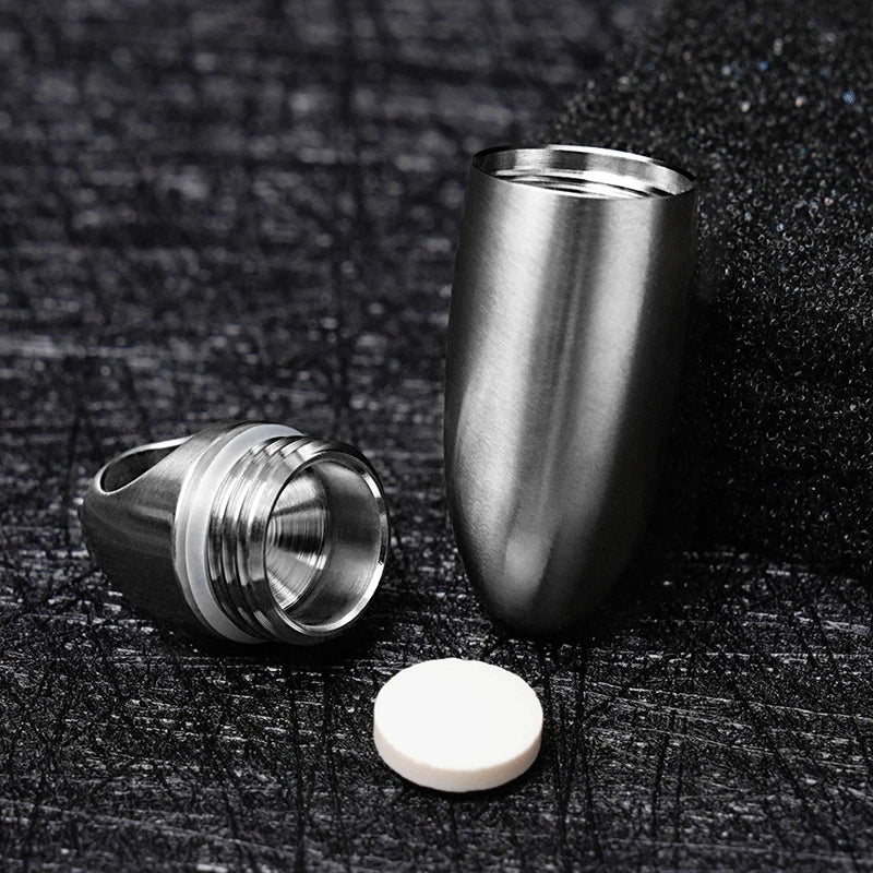 EDC Titanium Alloy Waterproof Pill Storage Box Outdoor Travel Survival Container 07FC0E-D4 - KOEEK
