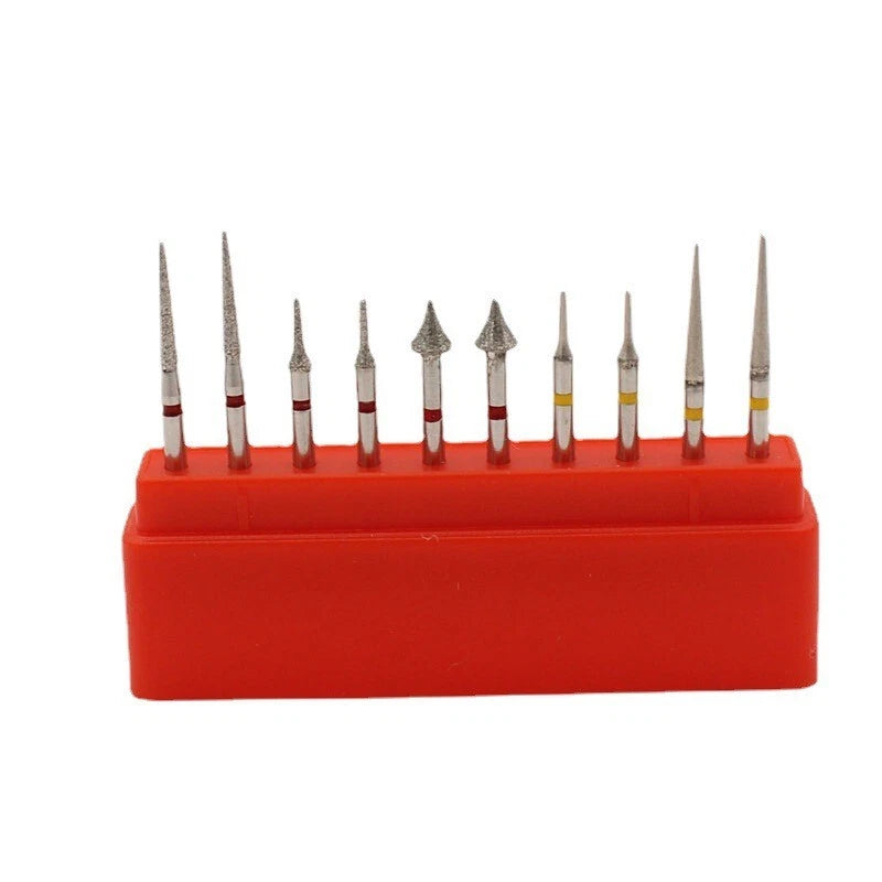 10pcs/1 Set Dental Diamond Burs Composite Polishing Kit For High Speed Handpiece 07FC0E-D4 - KOEEK