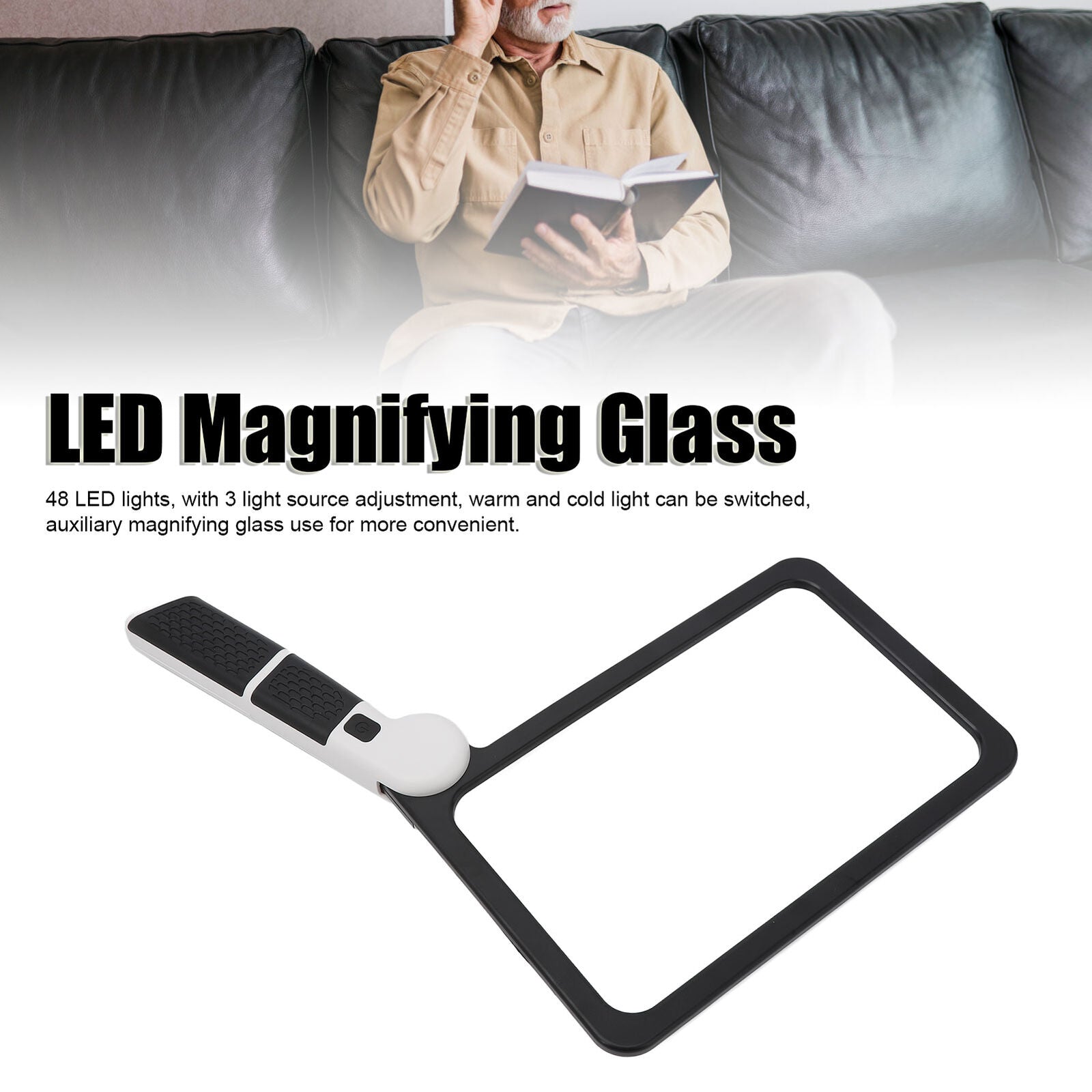 new Folding Handheld Magnifying Glass 48 Light Chips 5X Magnification LED Read koeek - KOEEK