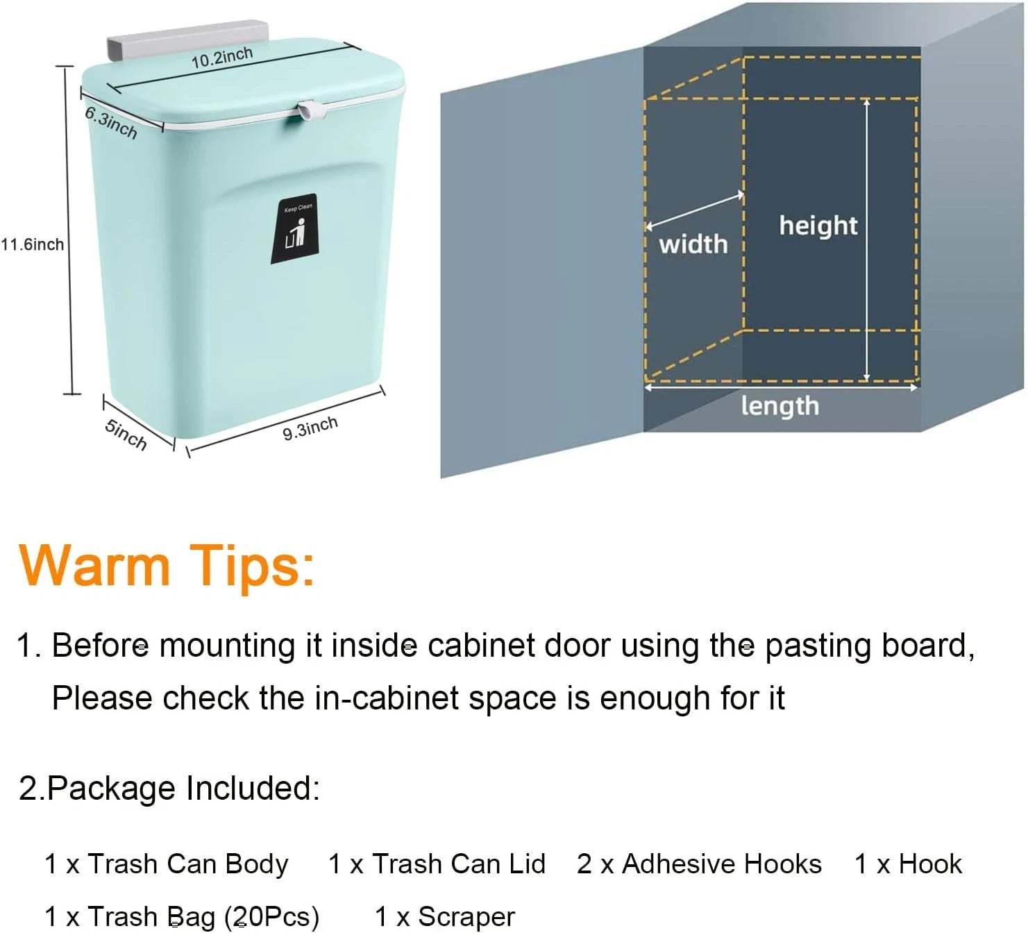 2.4 gallon kitchen compost bin, suitable for countertop or under sink 07FC0E-D4 - KOEEK