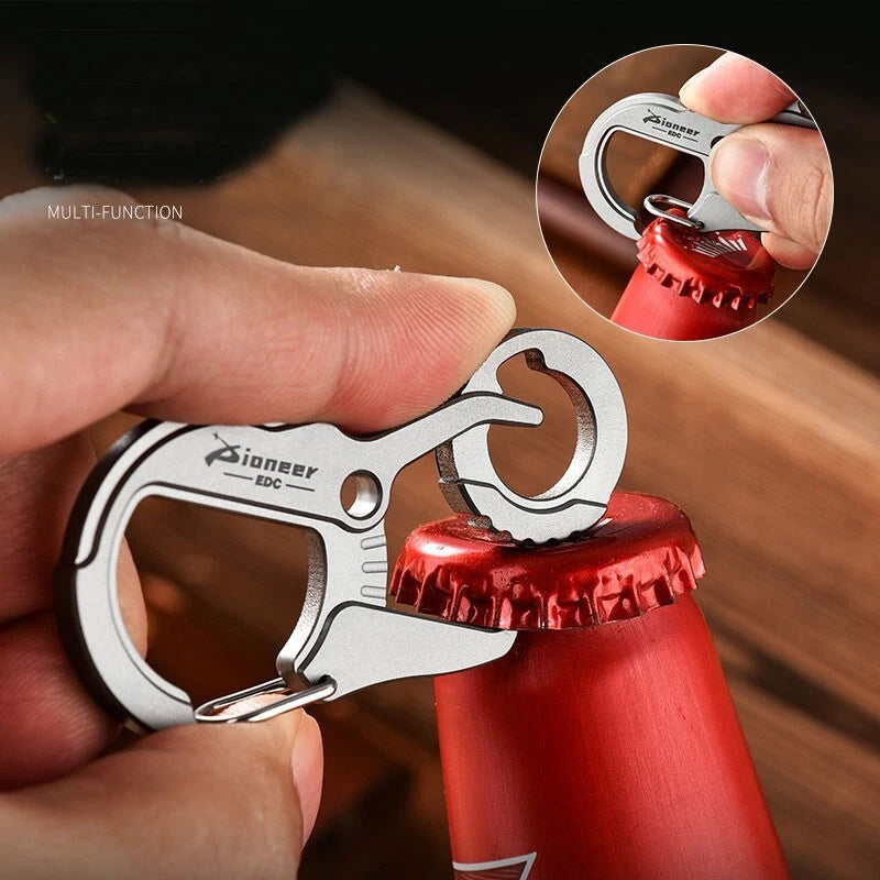 EDC Titanium Alloy Multi tools Personalize Keychain Bottle Opener Buckle 07FC0E-D4 - KOEEK