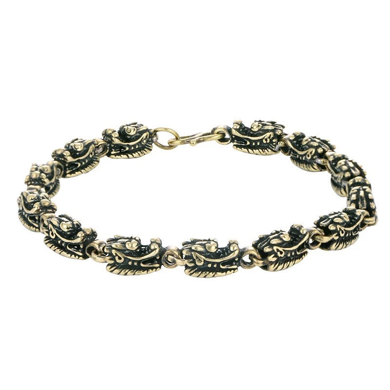 Solid Copper Dragon Bracelet Handcrafted Copper Jewelry Art Collectible 07FC0E-D4 - KOEEK