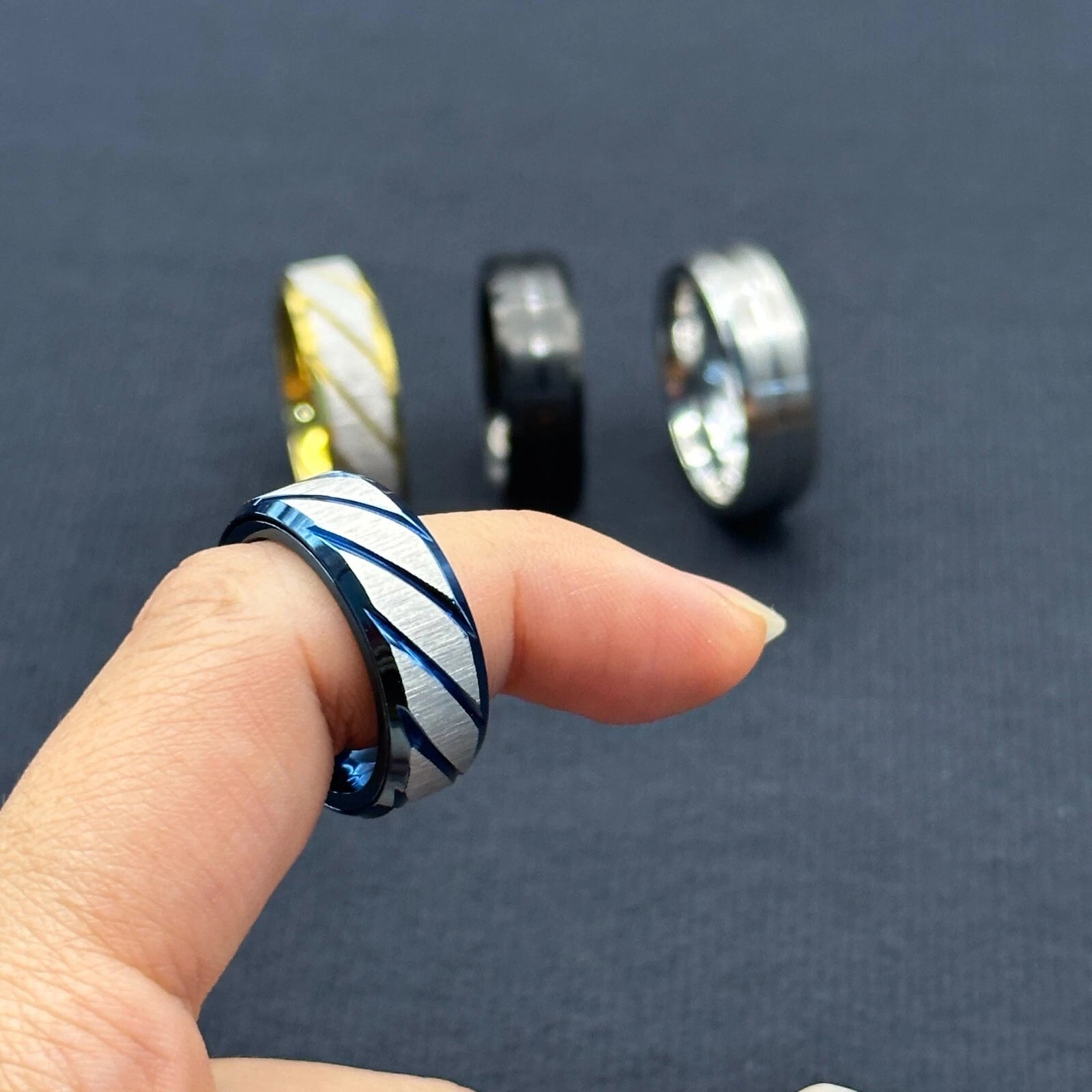 EDC Fidget Sliders Fashion Accessory Ratchet Ring Stress Relief Metal Ring Gifts 07FC0E-D4 - KOEEK