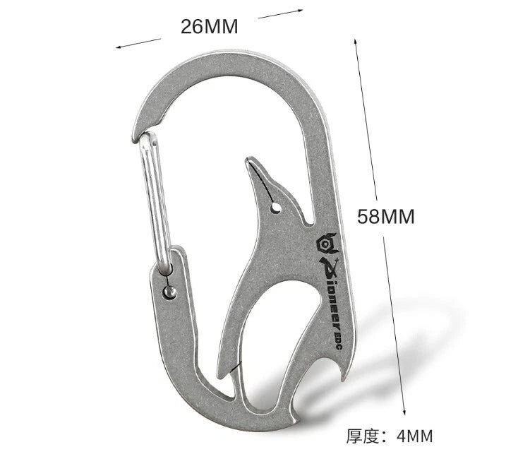 EDC Titanium Alloy Key chain Carabiner Portable Bottle Opener Backpack Buckle 07FC0E-D4 - KOEEK