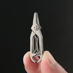 EDC Mini Titanium 1.89" Facial Hair Scissors + Beard Mustache Nose Hair Trimming 07FC0E-D4 - KOEEK