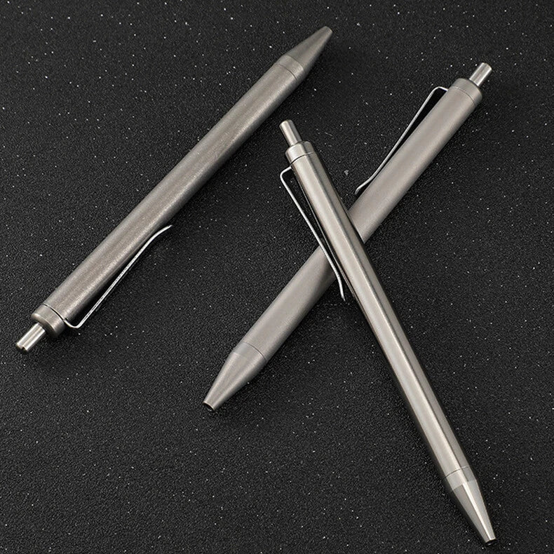 Titanium Alloy Push Button Ballpoint Mechanical Business Stationery Pen Tactical 07FC0E-D4 - KOEEK