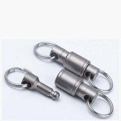 Titanium Alloy 360 Degree Quick Release Hanging Buckle Elastic Keychain Key Ring 07FC0E-D4 - KOEEK