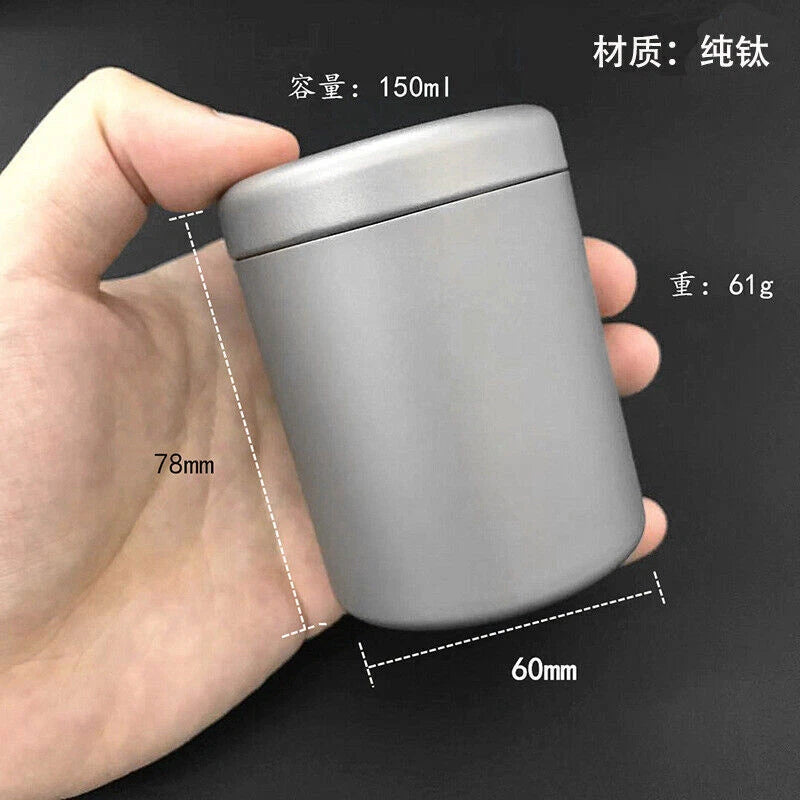 Titanium Storage Box Coffee Tea Cans Emergency Container Pills Bottle Jar 245mL 07FC0E-D4 - KOEEK