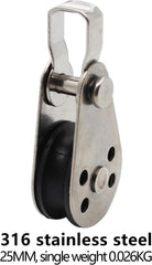 new 4PCS Stainless Steel Nylon Marine Pulley,Pulley Block Rope 4pcs, SILVER 07FC0E-D4 - KOEEK