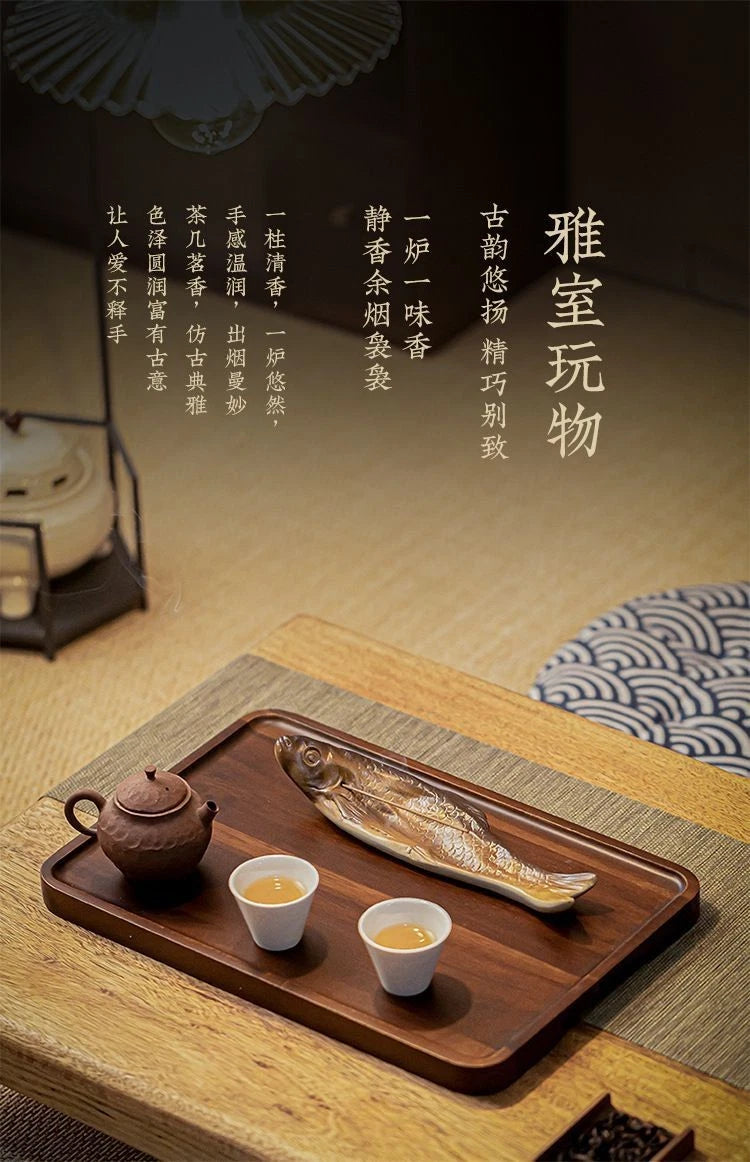 Ceramic Incense Holder Tea Ceremony Decor Home Indoor Sandalwood Stick Stand 07FC0E-D4 - KOEEK