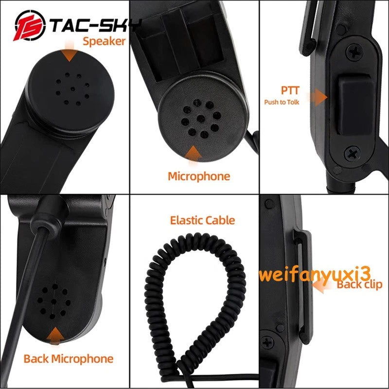 US! Tactical H250 Handset Handheld 6-Pin Speaker Micophone for PRC-152/148 Radio 07FC0E-D4 - KOEEK