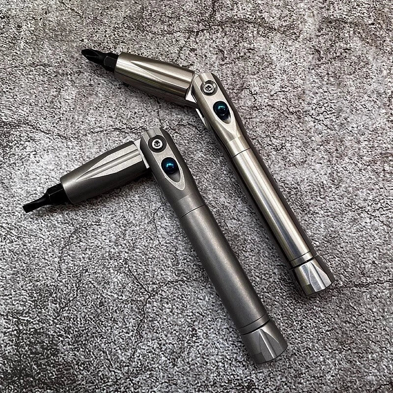 Titanium Folding Screwdriver Cross Slotted Bit EDC Multi Tools Fidget Spinner 07FC0E-D4 - KOEEK