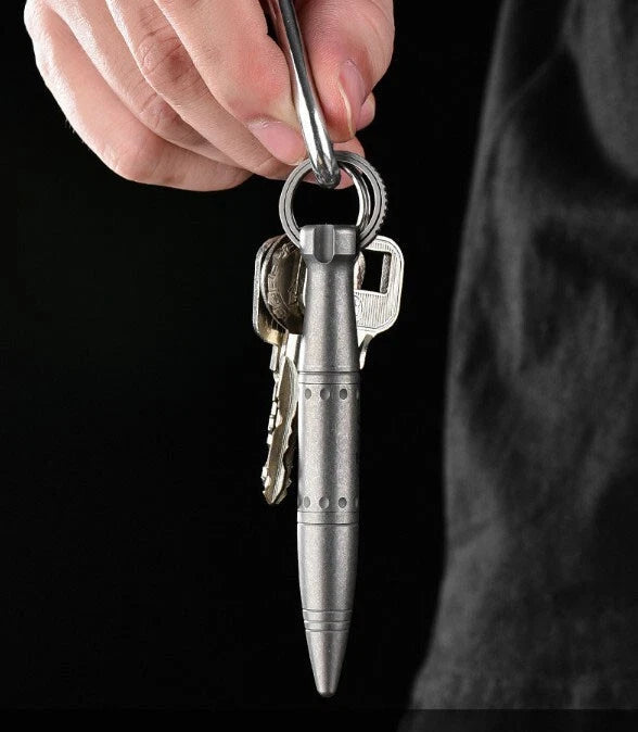 Mini Titanium Alloy Ballpoint Pen Signature Writing Pen Outdoor Keychain Pen EDC 07FC0E-D4 - KOEEK