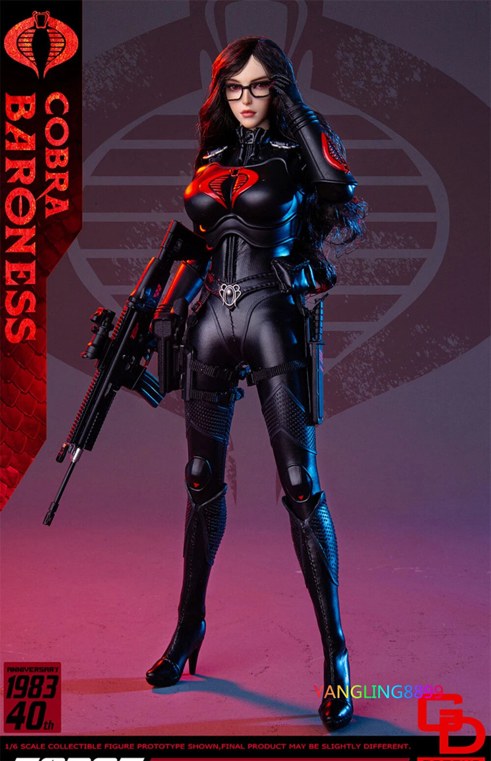 FLAGSET G.I. JOE 1/6 The Baroness Action Figure Mobile Eye Female Soldier Model FLAGSET - KOEEK