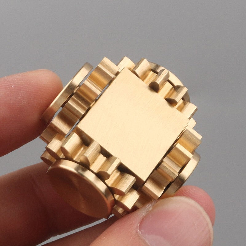 Fidget Spinner Four Gear Cube Brass Gyro Mechanical Fidget Slider EDC Toys Gift 07FC0E-D4 - KOEEK