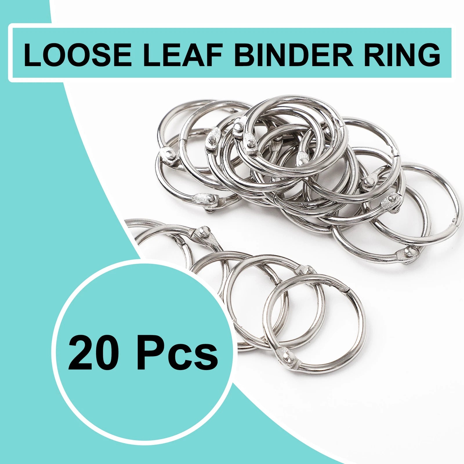 1" Loose Leaf Binder Rings Metal 20 pcs Office Book Rings Hinge Locking Rings 07FC0E-D4 - KOEEK
