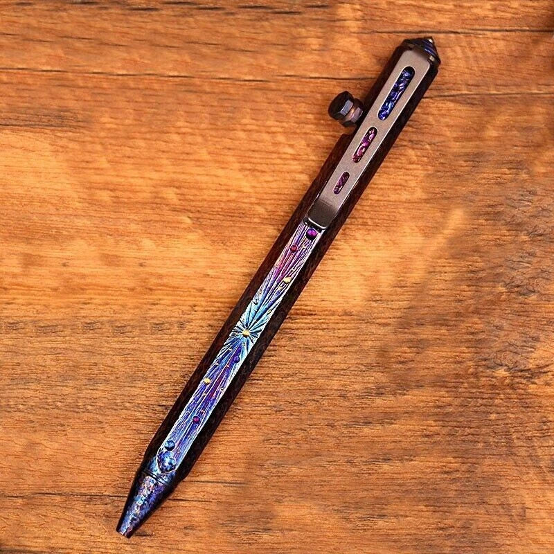EDC Handmade Titanium Practical Pocket Ball Pen Office SignatureOutdoorPocketPen 07FC0E-D4 - KOEEK