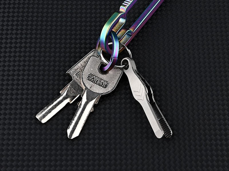 EDC Mini Lightweight Titanium Alloy Keychain Tweezers Portable Outdoor Multitool 07FC0E-D4 - KOEEK