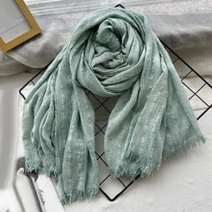 Men's Striped Scarf Cotton Linen Autumn Winter Warm Bufanda Shawl Unisex Scarves 07FC0E-D4 - KOEEK