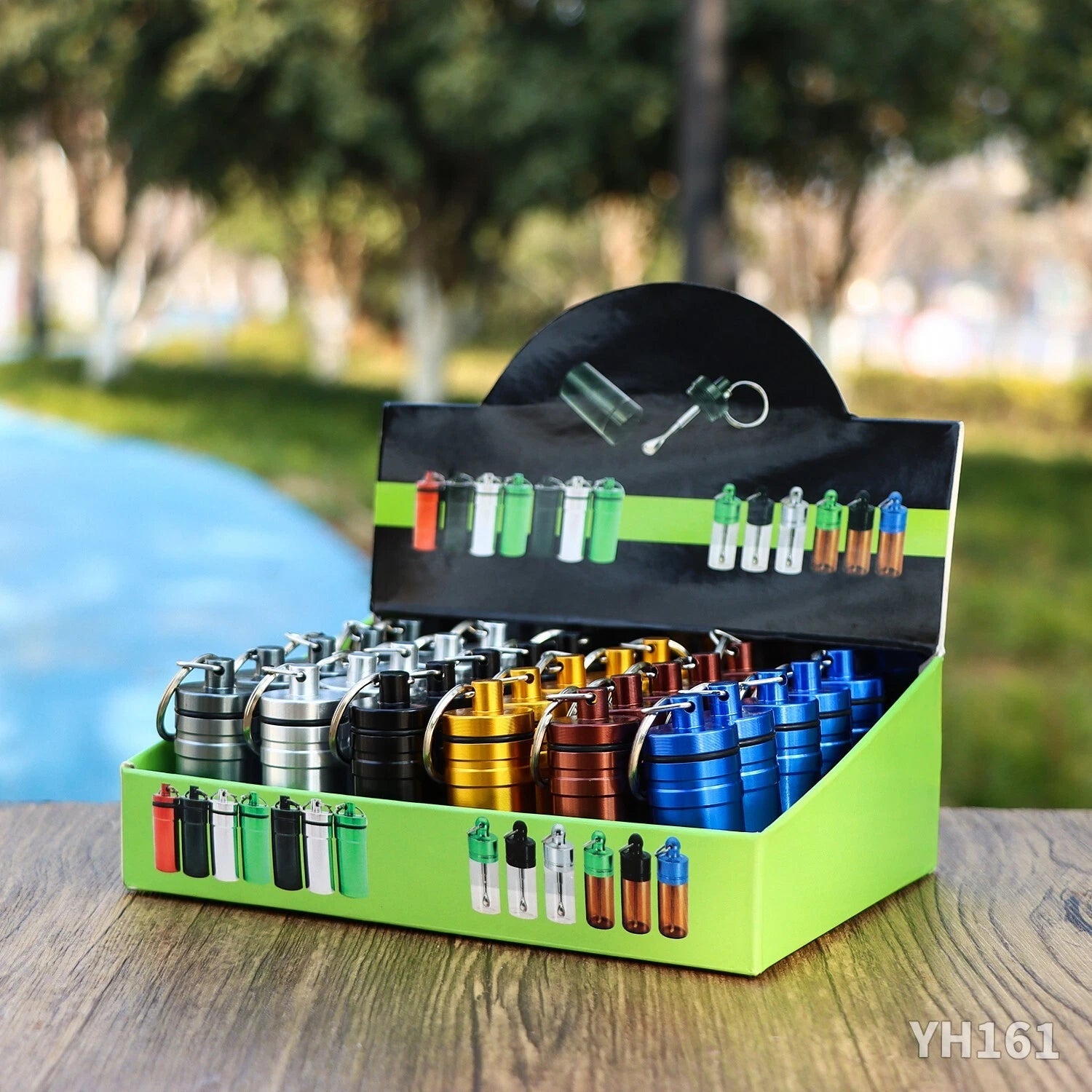 10 Premium Aluminum Waterproof Medication Pill Container Box Keychain With Spoon 07FC0E-D4 - KOEEK