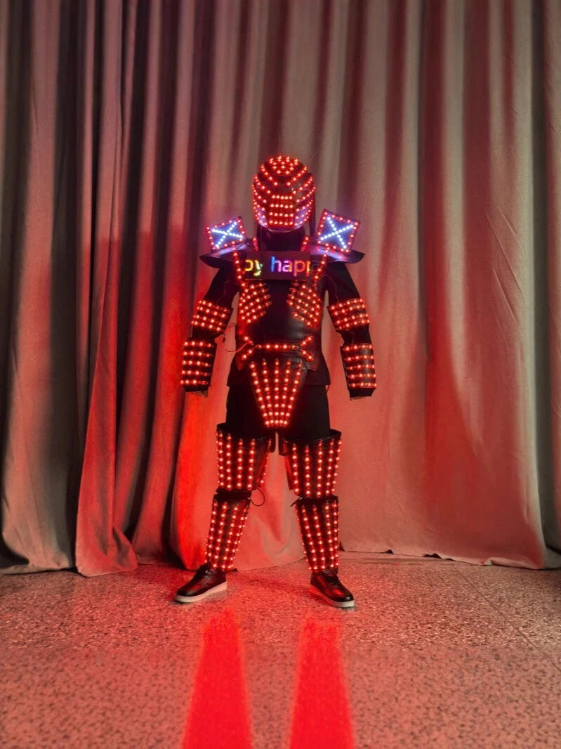 Colorful LED RGB Performance Suit Bar DJ Illuminated Dance Programming Costume 07FC0E-D4 - KOEEK
