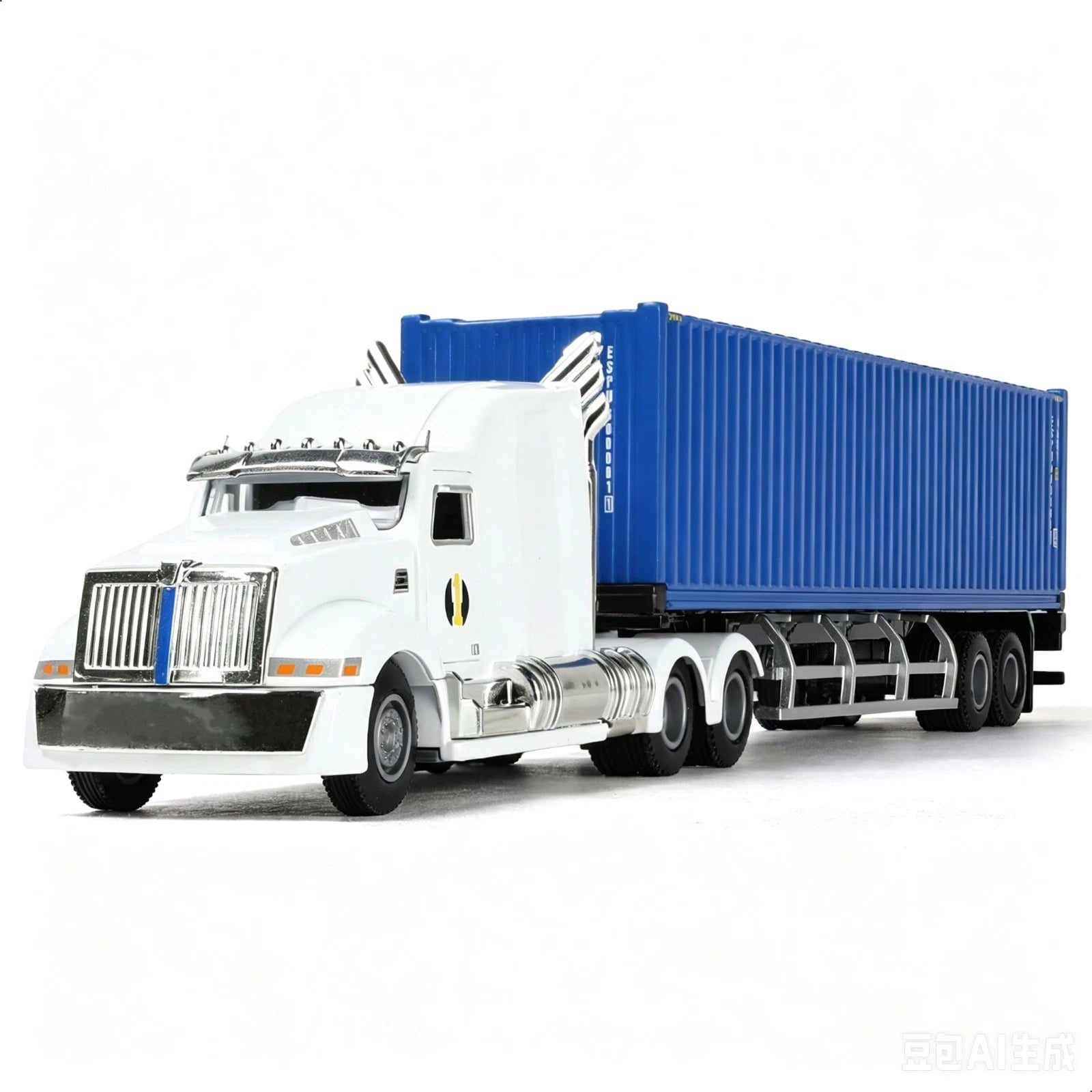 Kenworth W900 1:50 Diecast Truck & Container Trailer, Alloy Heavy Haul Toy Model 07FC0E-D4 - KOEEK