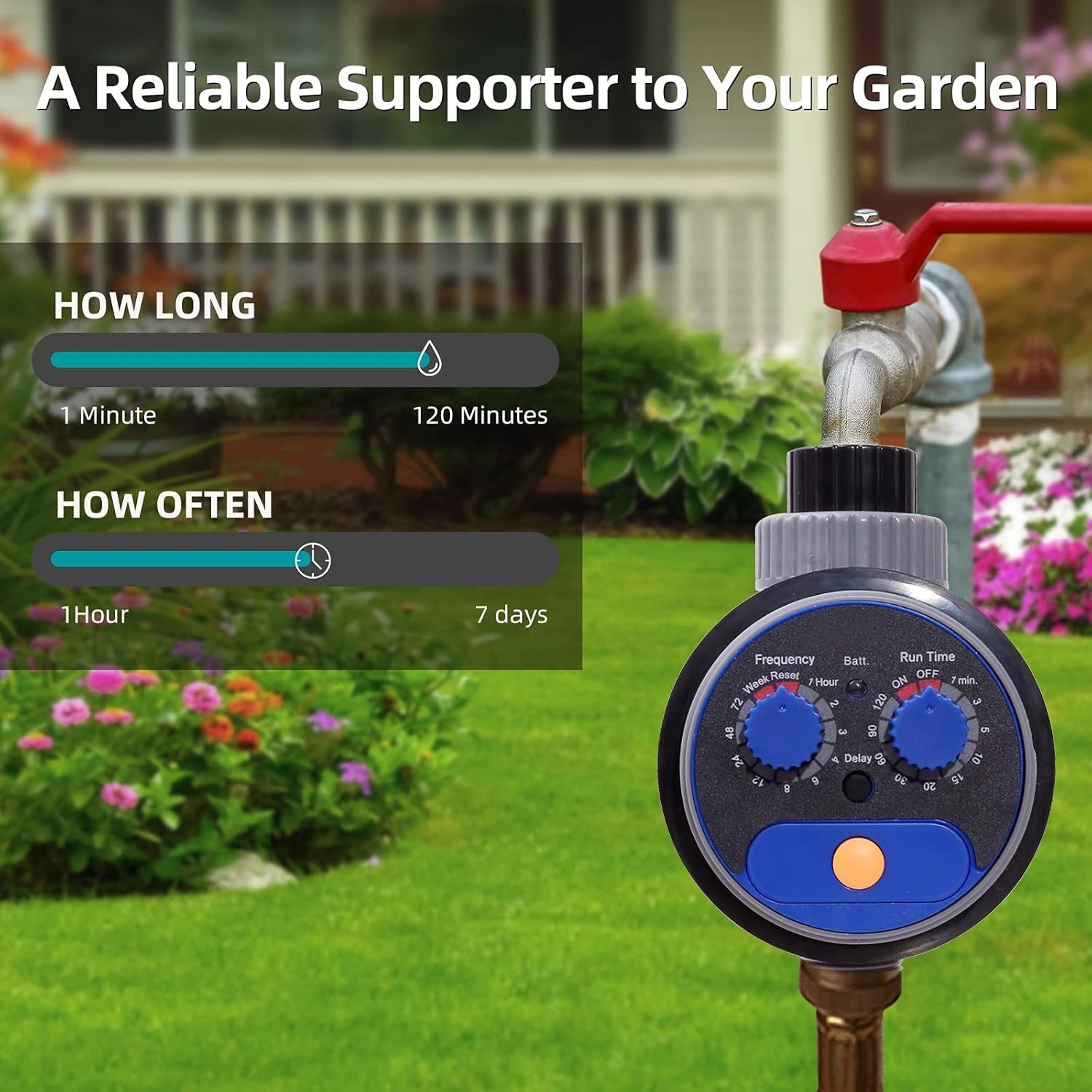 new Sprinkler Water Timer Programmable Garden Zero Pressure Waterproof Blue